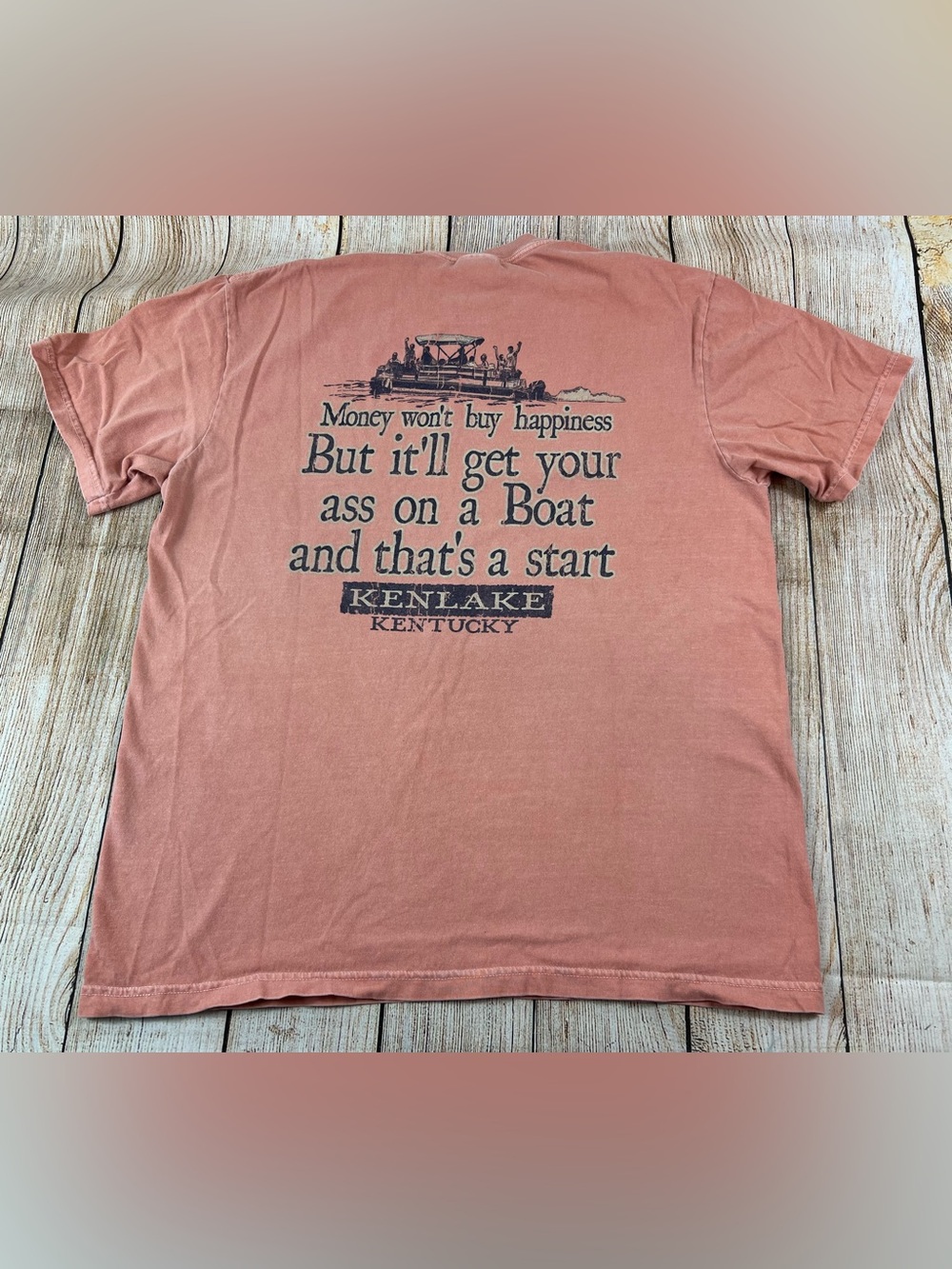 Comfort Colors Kenlake Kentucky Orange T Shirt Lake Boat Size Large